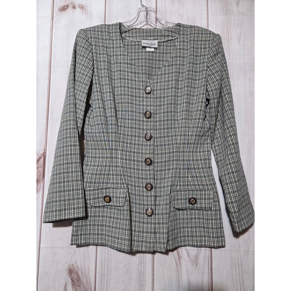 Breakin Loose Plaid Button Front‎ Blazer Jacket Women 9 10 Business Old Money